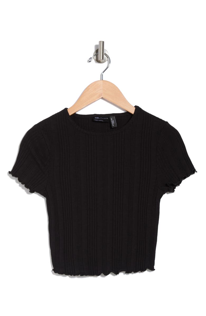 ASOS DESIGN Rib Lettuce Edge T-Shirt, Alternate, color, 