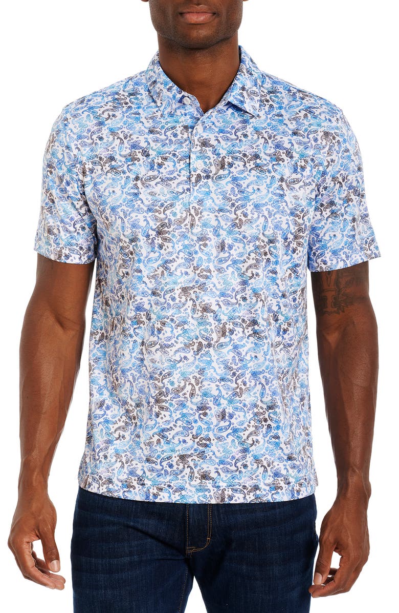 Robert Graham Shark Bait Print Golf Polo, Main, color,
