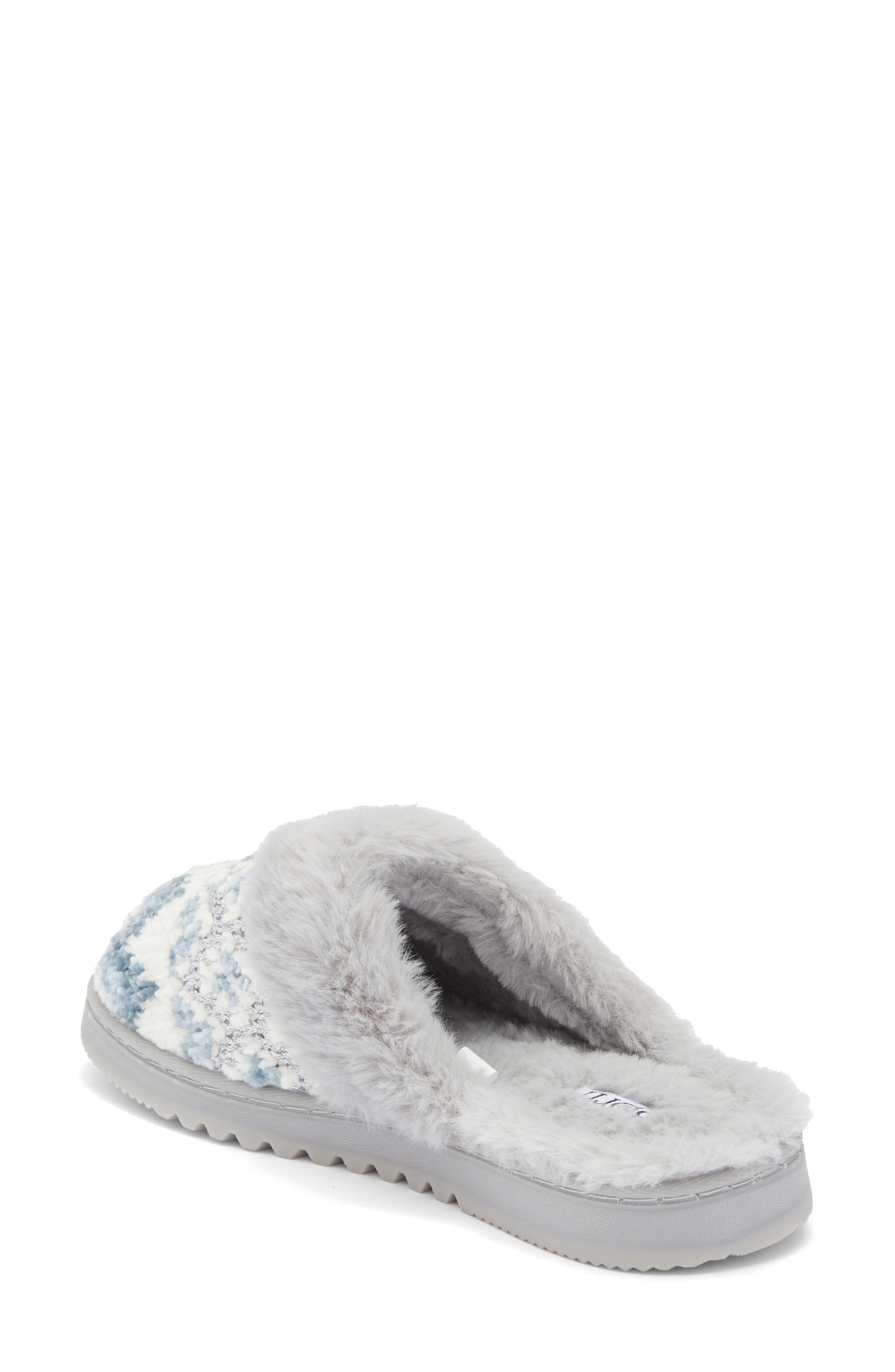 Børn Fair Isle Chenille Scuff Slipper, Alternate, color, Blue