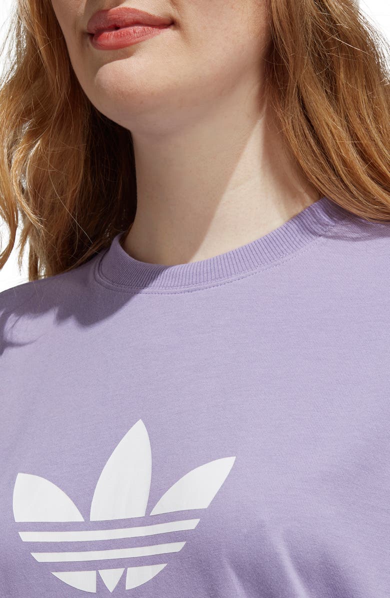 adidas Originals Trefoil Cotton Graphic Logo T-Shirt Dress, Alternate, color, 