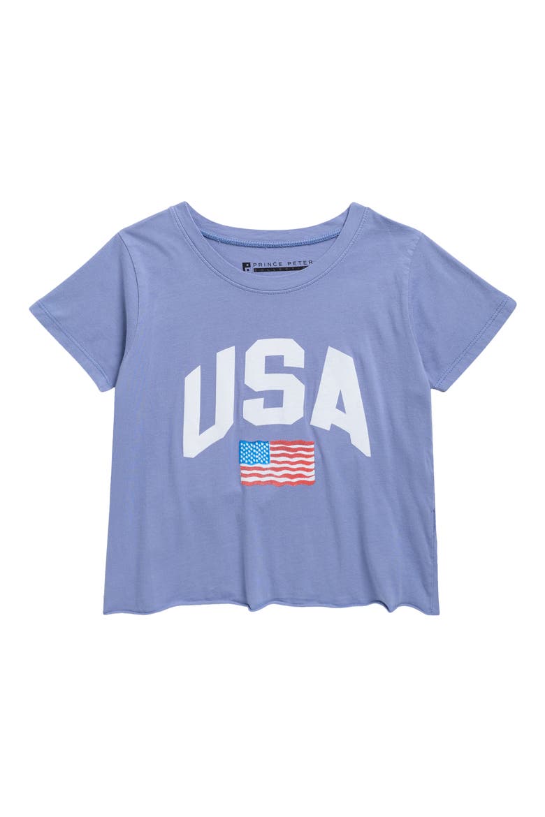 Kids' USA Crop Graphic T-Shirt, Main, color, BLUE