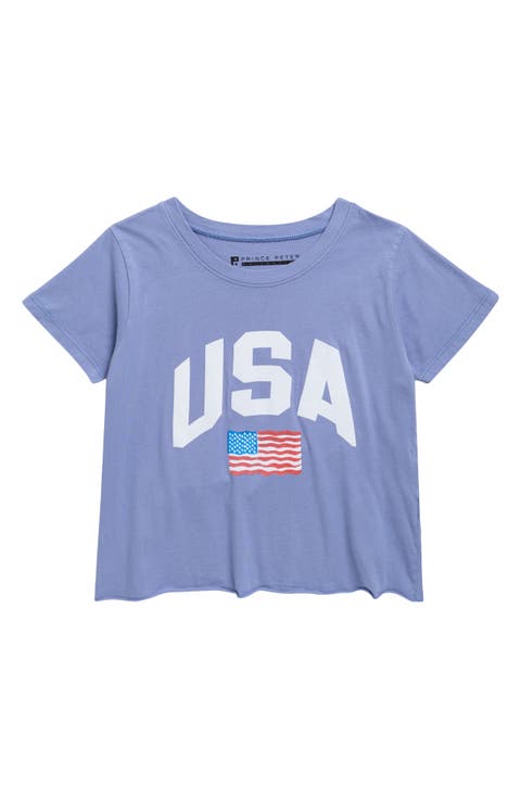 Kids' USA Crop Graphic T-Shirt (Little Kid & Big Kid)