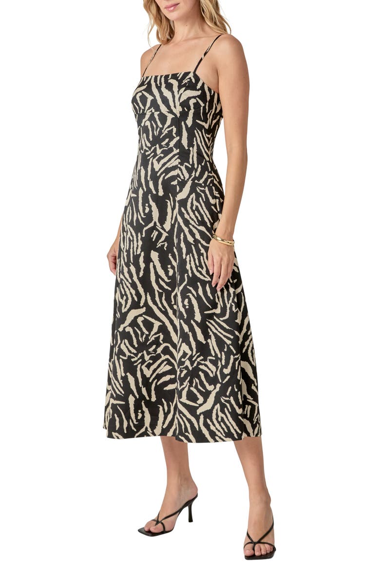 Animal Print A-Line Midi Dress, Alternate, color, ANIMAL PRINT