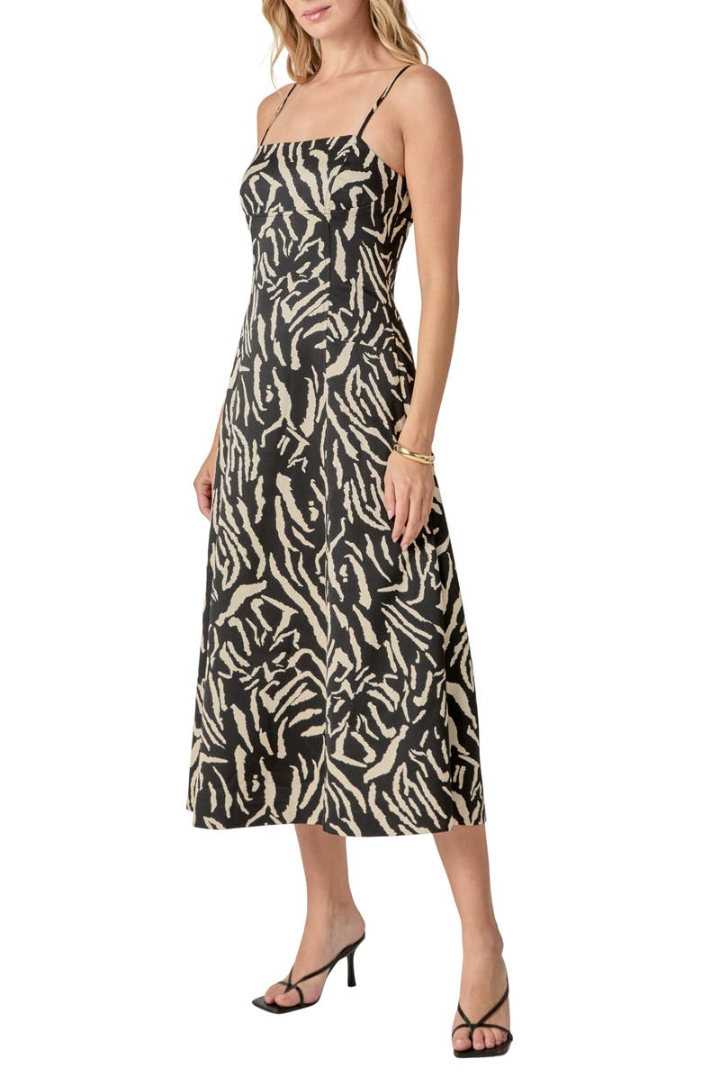 Endless Rose Animal Print A-Line Midi Dress, Alternate, color, Animal Print