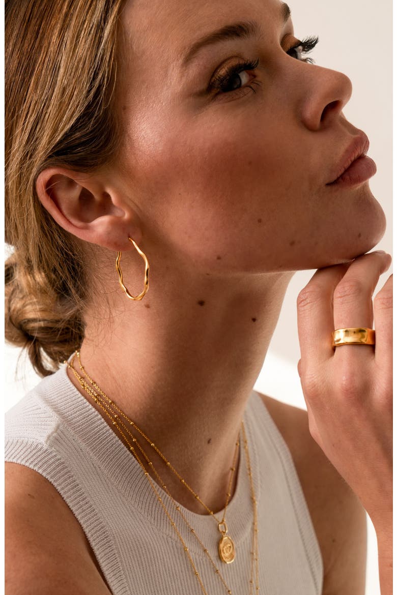 Large Oval Waterfall Hoops, Alternate, color, Yellow Gold Vermeil