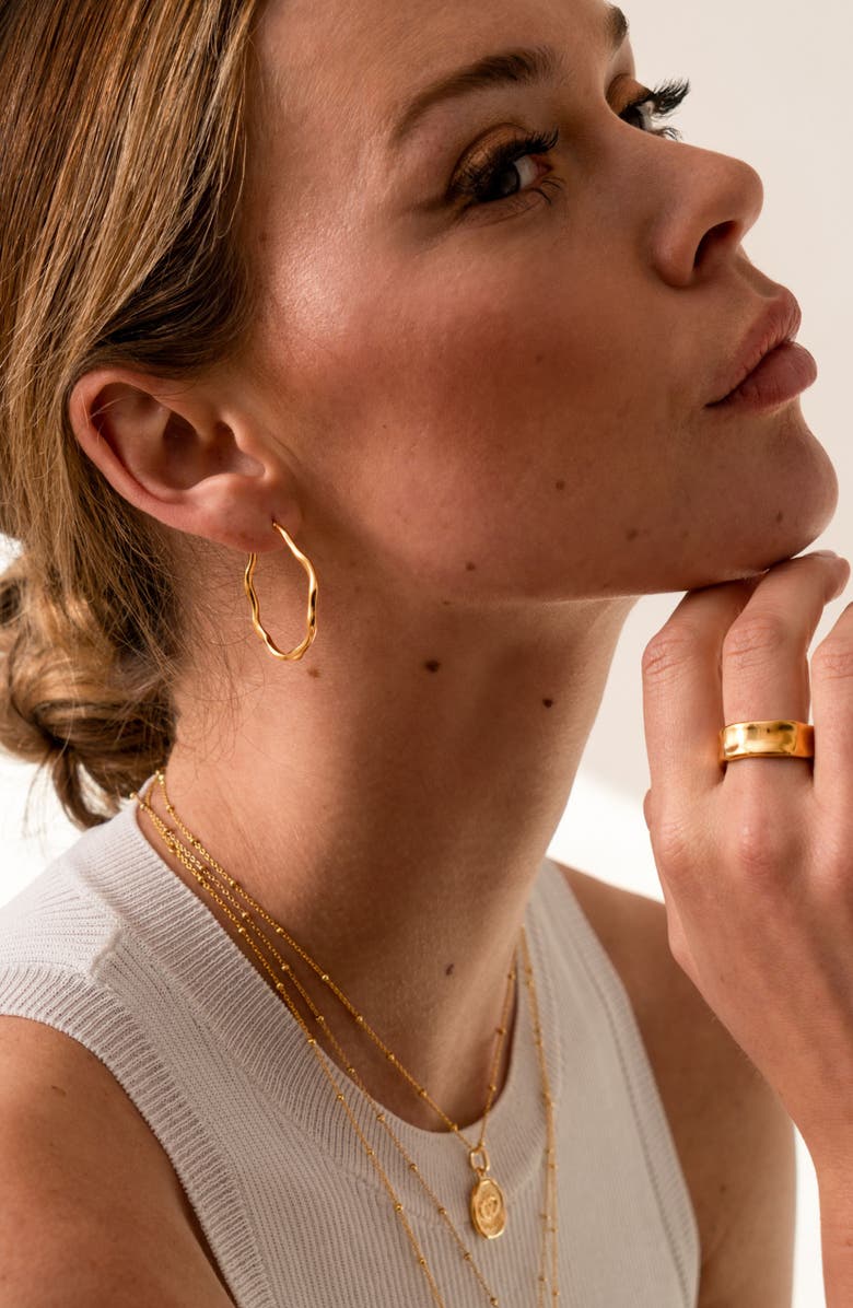 Dower & Hall Large Oval Waterfall Hoops, Alternate, color, Yellow Gold Vermeil