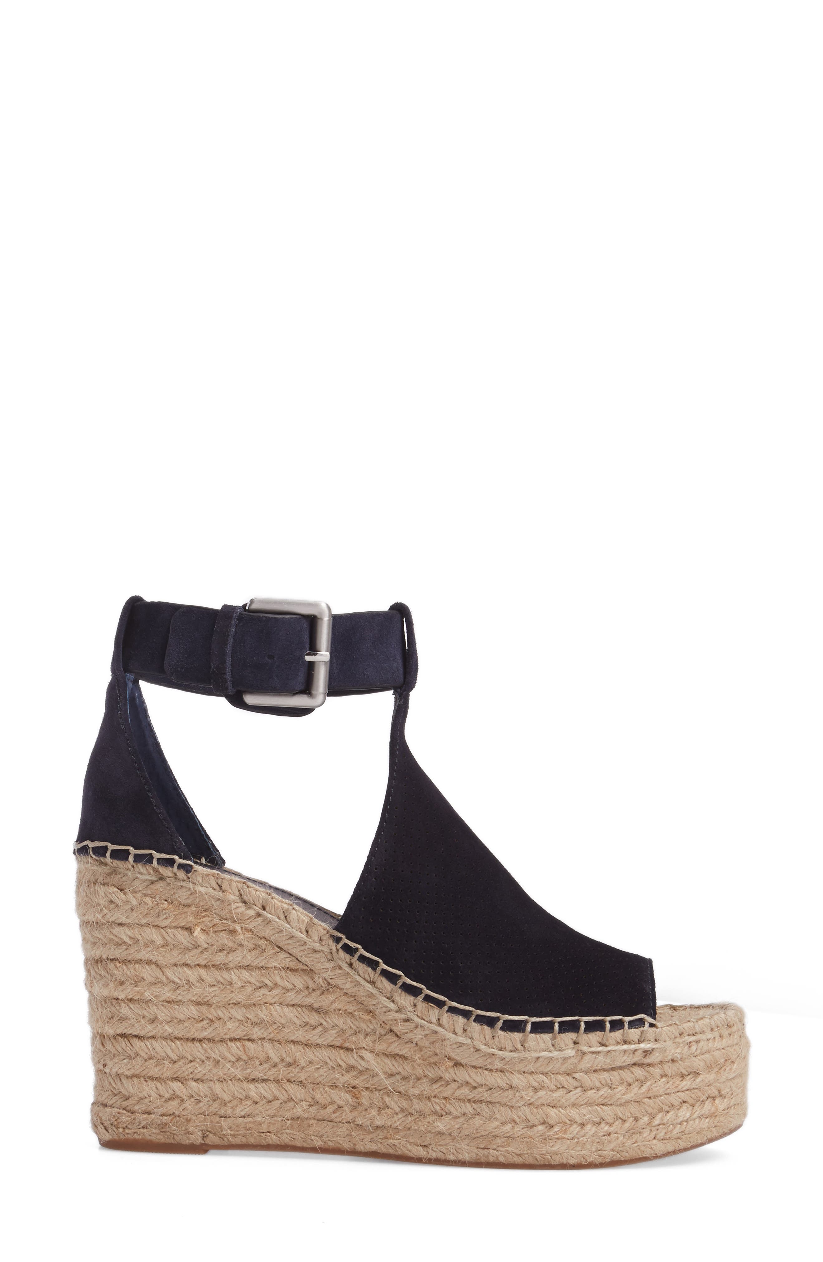 Marc Fisher LTD Annie Perforated Espadrille Platform Wedge, Alternate, color, 