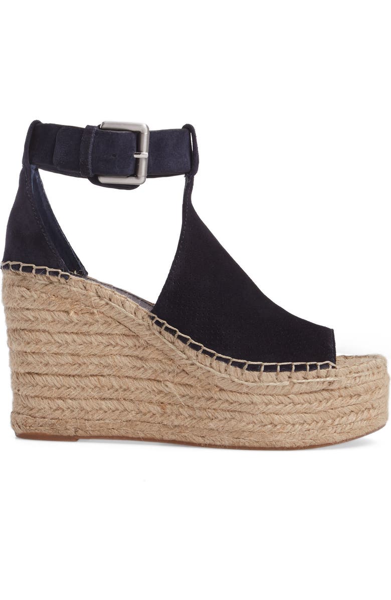 Marc Fisher LTD Annie Perforated Espadrille Platform Wedge, Alternate, color,