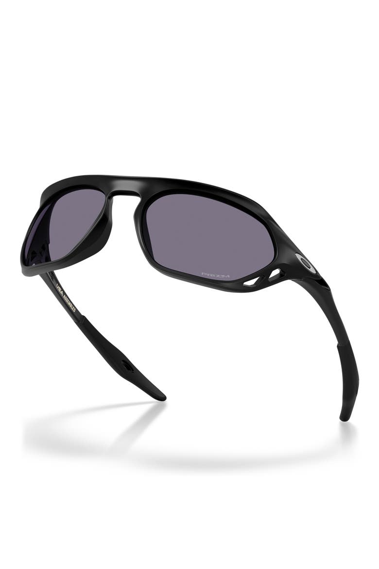 Cage Jacket 61mm Polarized Irregular Sunglasses, Alternate, color, MATTE BLACK / PRIZM GREY