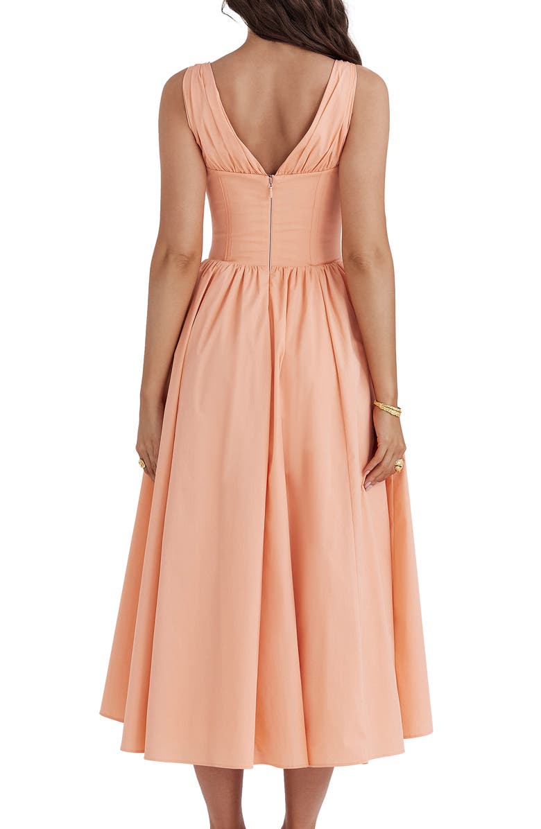 HOUSE OF CB Emmelina Corset Bodice Cocktail Dress, Alternate, color, Papaya Punch