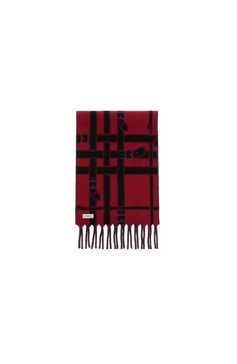 Burberry Belt Check Cashmere Scarf, Alternate, color, Pilot Blue