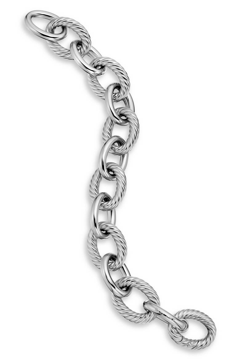 Oval Link Chain Bracelet in Sterling Silver, 17mm, Alternate, color, SILVER
