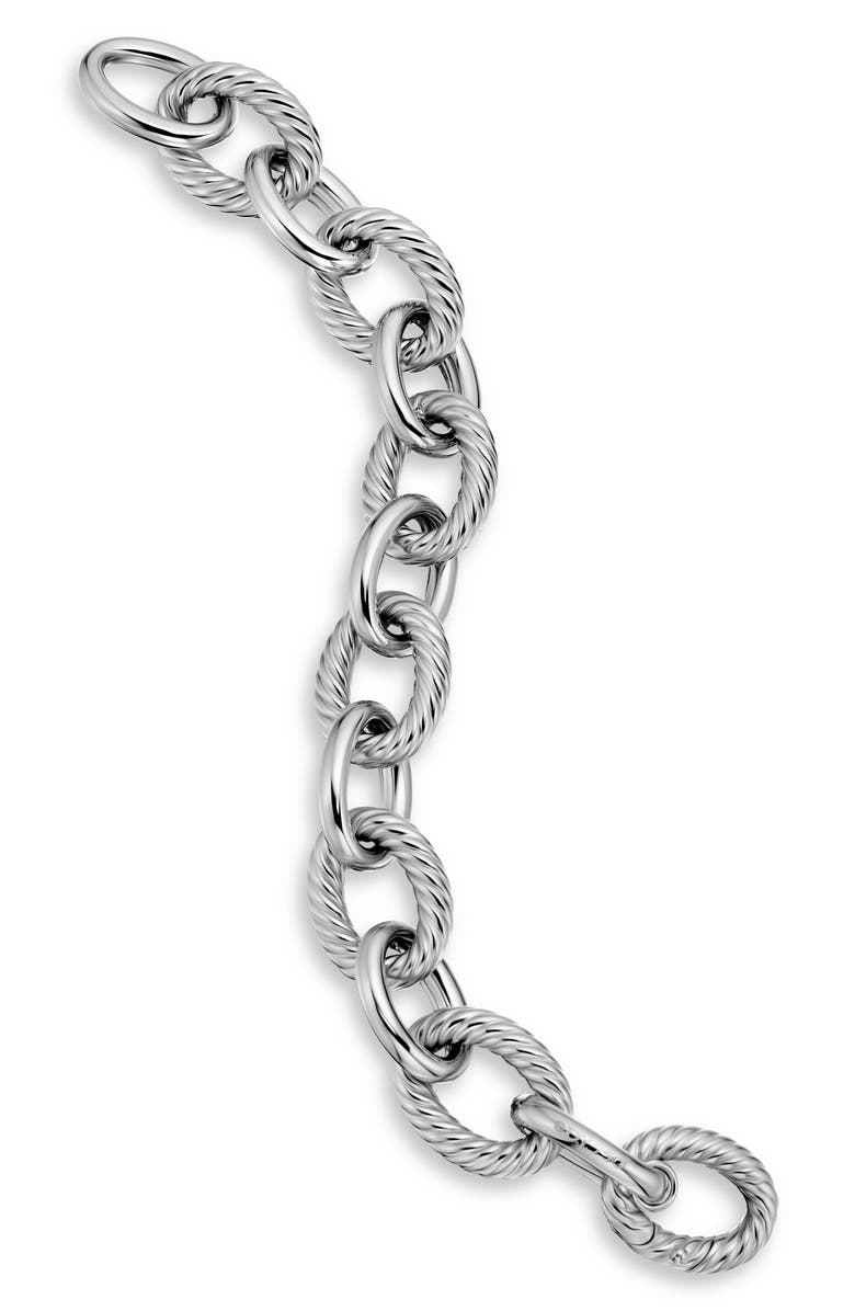 David Yurman Oval Link Chain Bracelet in Sterling Silver, 17mm, Alternate, color, Silver