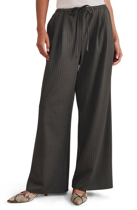 Valerie Pinstripe Wide Leg Pants