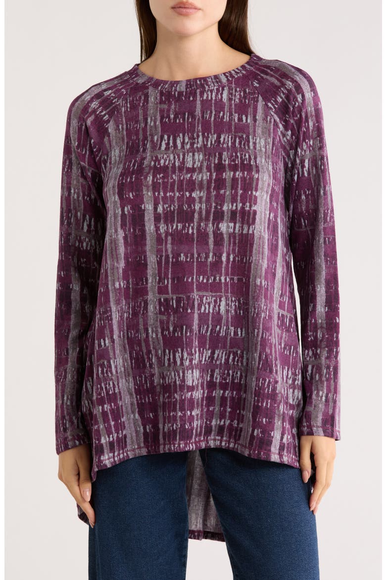 Long Sleeve Tunic Top, Main, color, BURGUNDY