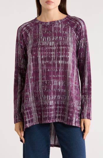 Patrizia Luca Long Sleeve Tunic Top In Animal Print