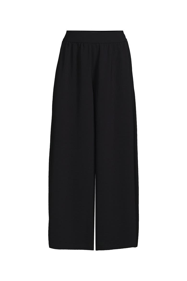 Creaseless High Rise Palazzo Crop Pants, Alternate, color, Black