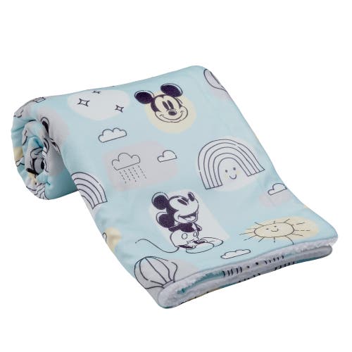 Lambs & Ivy Disney Baby Classic Mickey Mouse Soft Fleece Baby Blanket In Blue