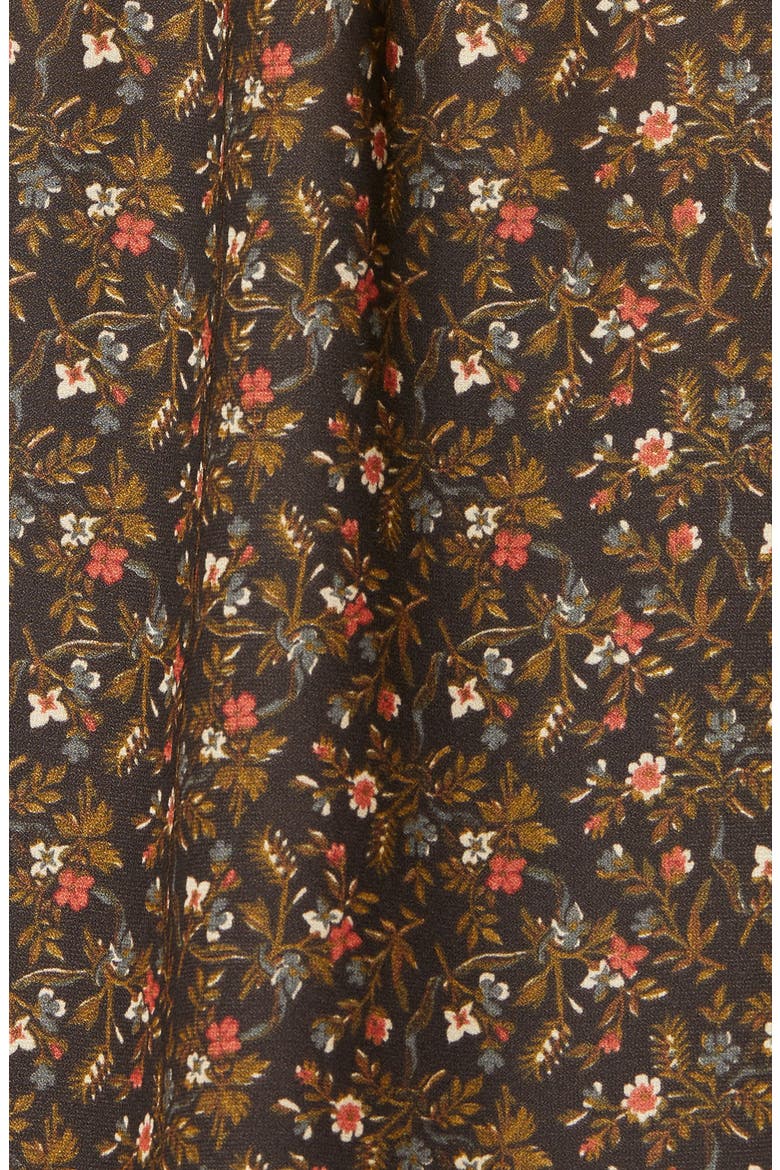 Shirred Popover Top, Alternate, color, BROWN GANACHE PINE FLORAL