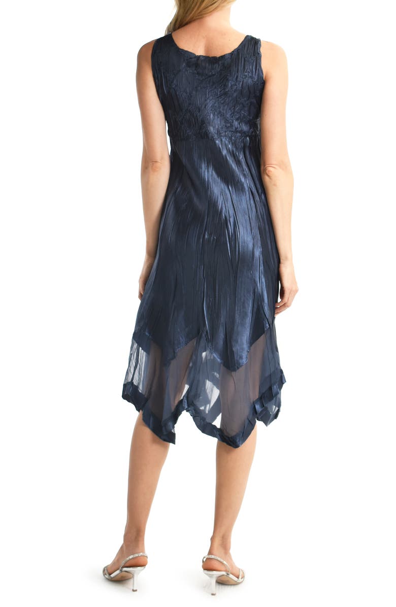 Komarov Two-Piece Charmeuse & Chiffon Dress & Jacket Set, Alternate, color, Eclipse