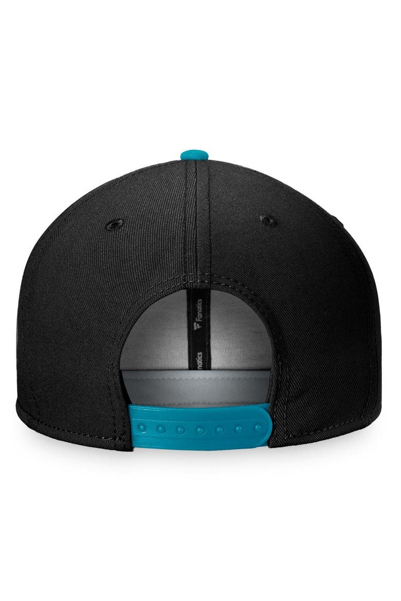 Men's Fanatics Branded Black/Teal San Jose Sharks Iconic Color Blocked Snapback Hat, Alternate, color, Black
