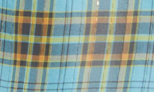 Undercover Metallic Stripe Plaid Silk Blend Twill Bermuda Shorts In Light Blue Check
