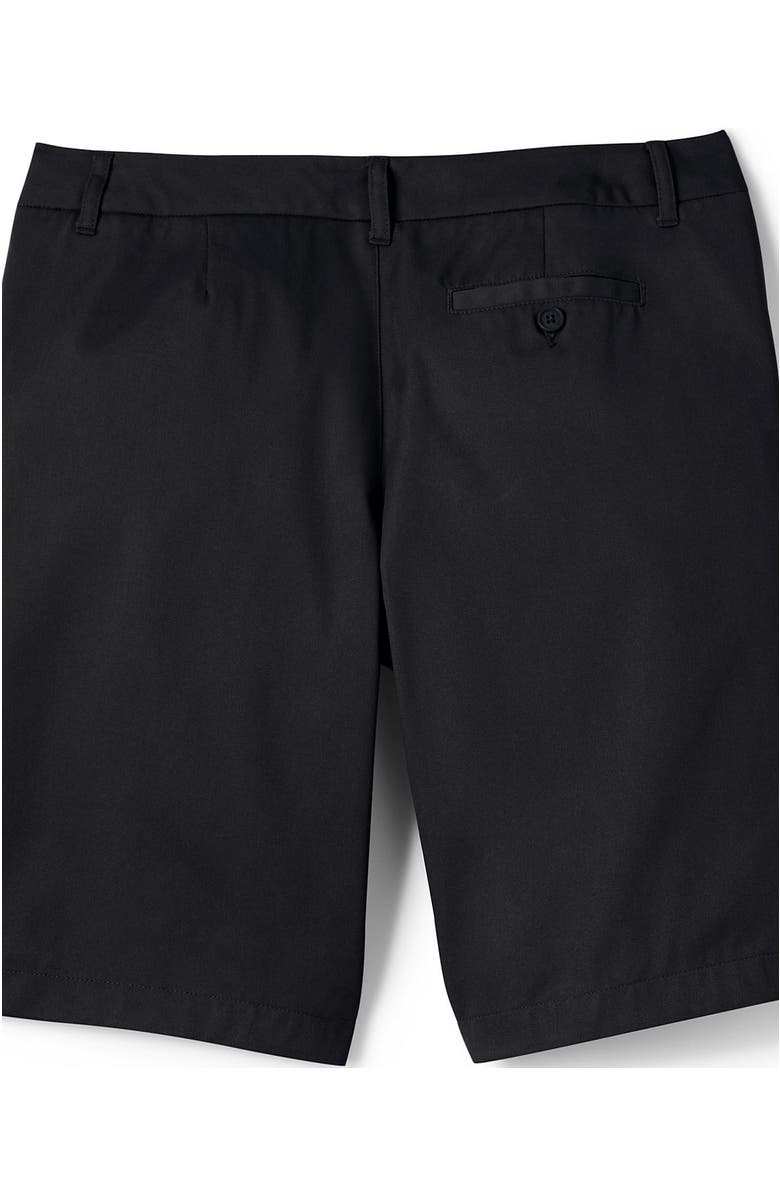 Lands' End School Uniform Young Plain Front Blend Chino Shorts, Alternate, color, Black