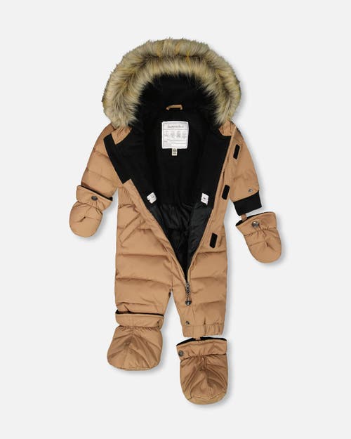 Deux Par Deux Gender Inclusive One-piece Original Puffy Snowsuit In Orange