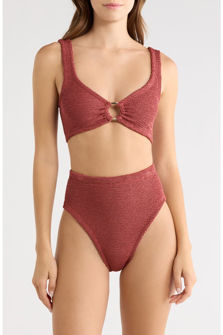 Nadine Two-Piece Swimsuit, Main, color, METALLIC ROSEWOOD