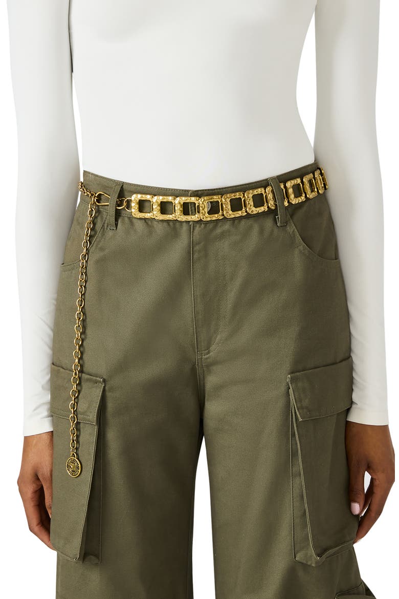 Hammered Square Link Chain Belt, Alternate, color, OEB