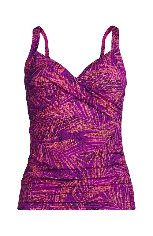 LANDS' END LANDS' END PLUS SIZE V-NECK WRAP UNDERWIRE TANKINI SWIMSUIT TOP 