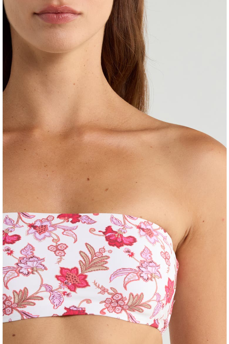 Print Bandeau Swim Top, Alternate, color, ECRU