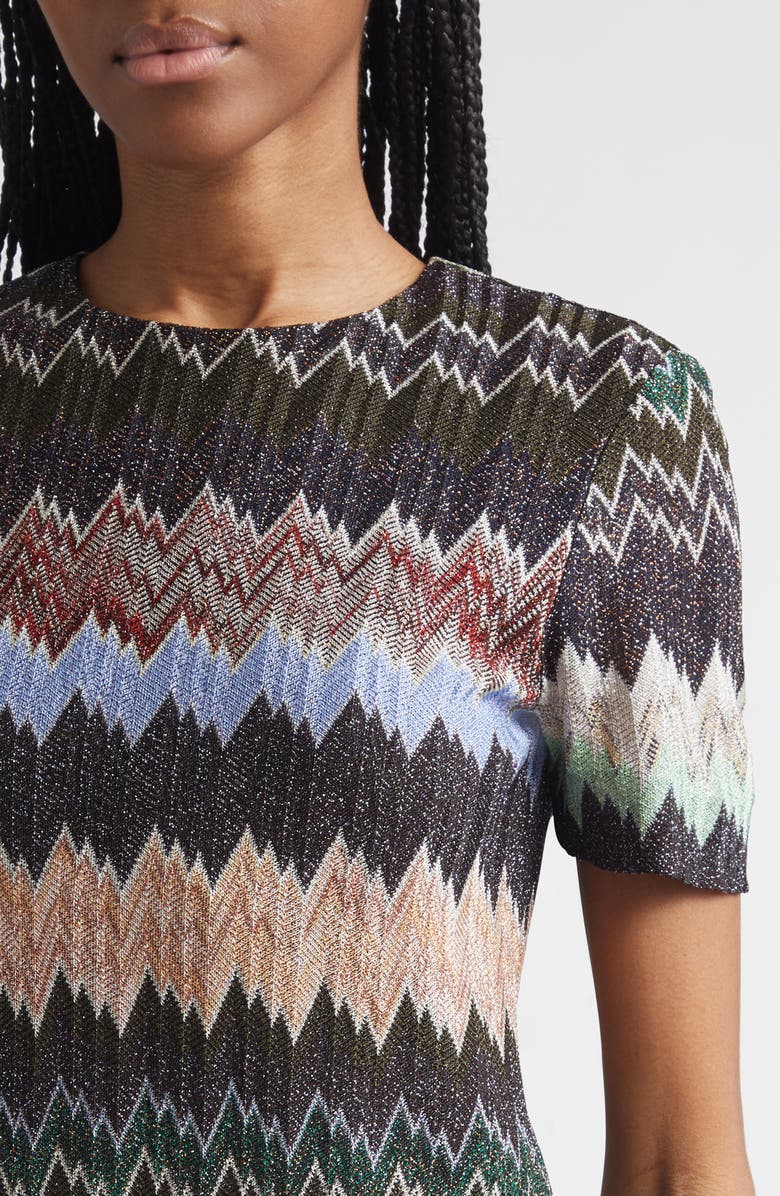 Missoni Metallic Raschel Knit Dress, Alternate, color, Multicolor Black
