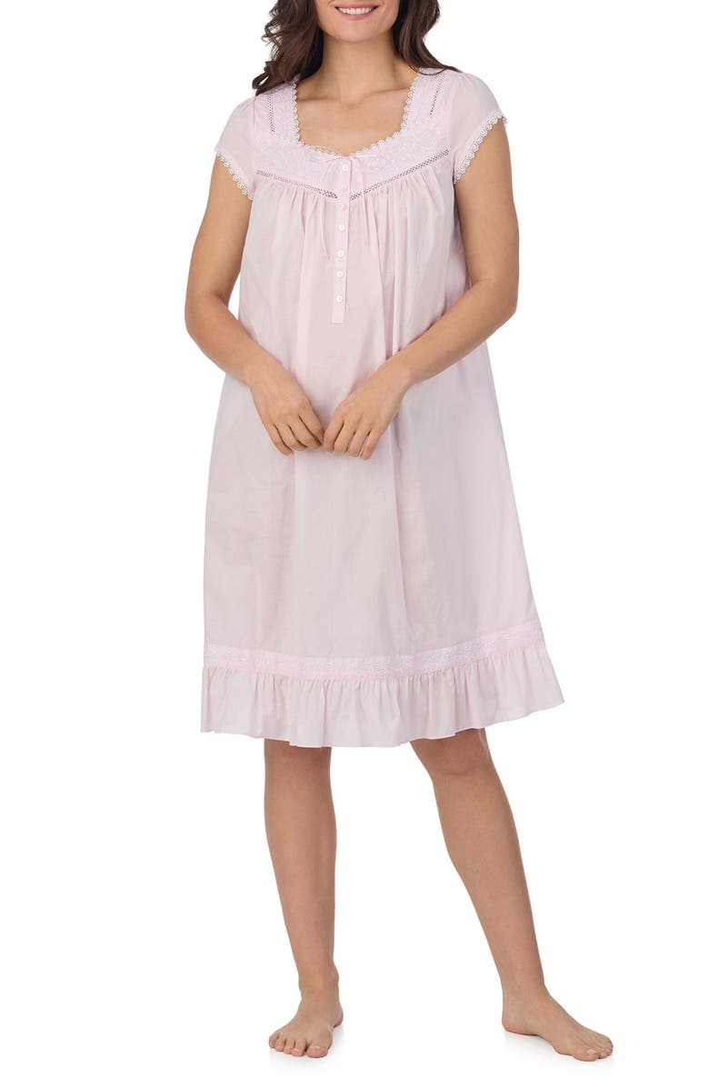 Eileen West Waltz Cap Sleeve Cotton Nightgown, Main, color, 