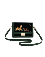 Fable England Fawn Embroidered Green Crossbody Bag