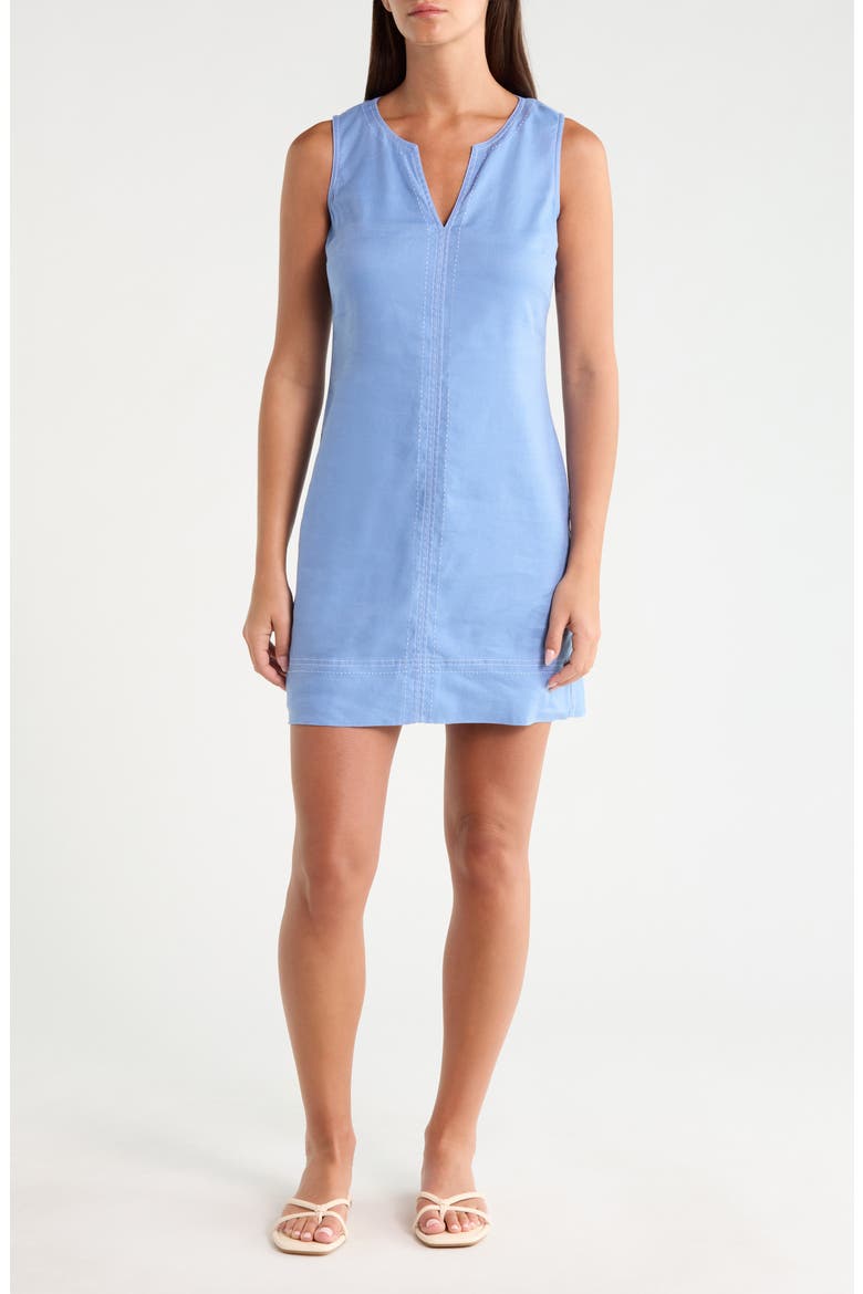 Palm-a-Dora Split Neck Bay Shift Dress, Main, color, BLUE MONDAY