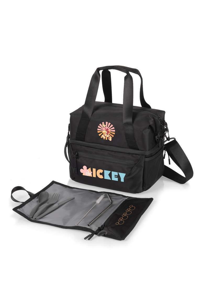 x Disney® Tarana Cooler Lunch Tote Bag & Utensils, Main, color, MICKEY/ BLACK