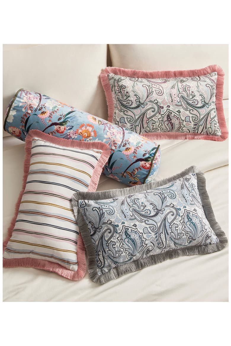 Tropical Birds Bolster Pillow, Alternate, color, LIGHT BLUE