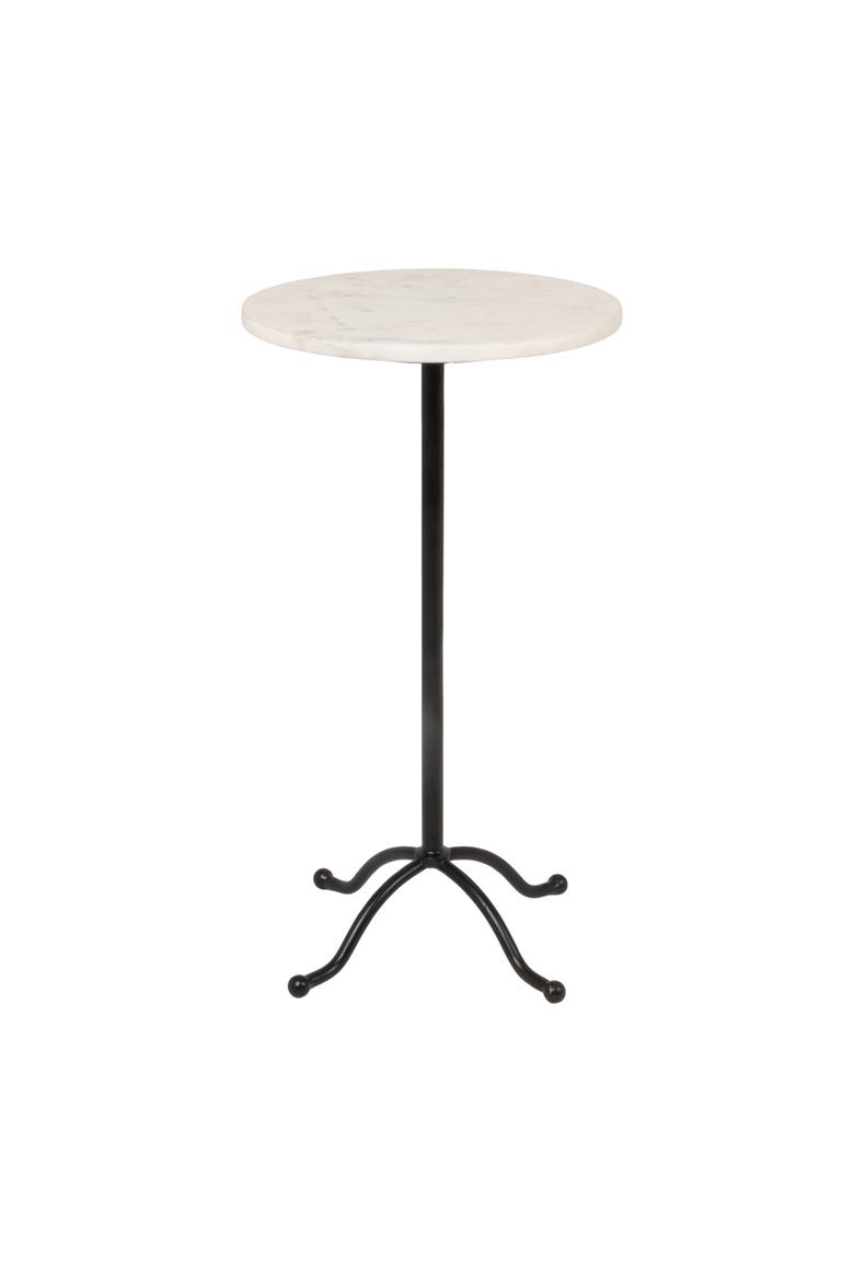 Round Pedestal Side Table, Main, color, White
