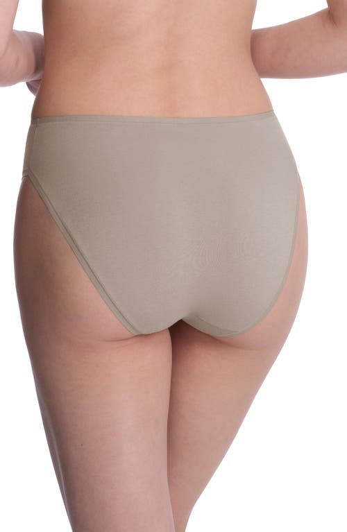 Natori Bliss Bare Cotton High Cut Brief In Gray
