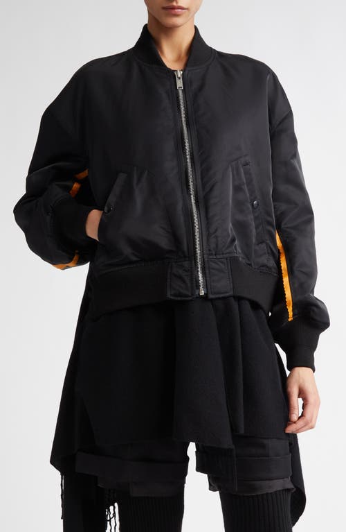 Undercover Nylon Jacket with Wool & Cashmere Cape in Black 