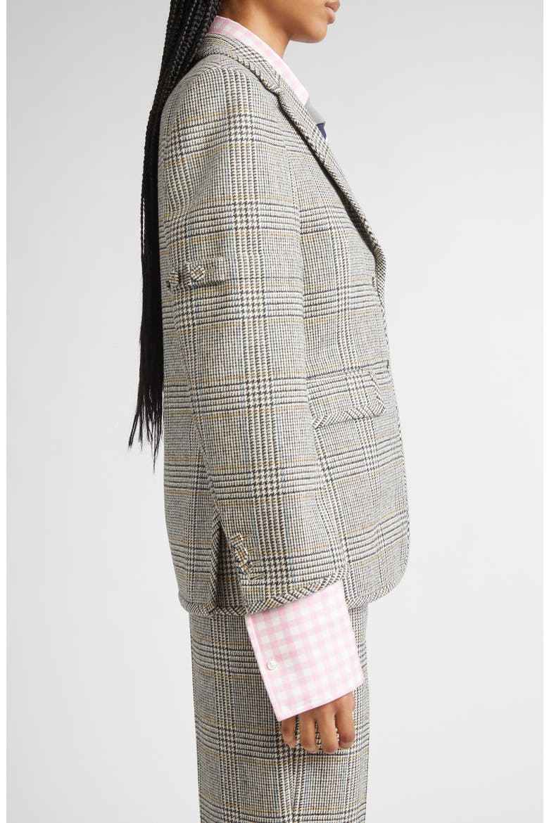 Pow Glen Plaid Hunting Tweed Single Breasted Blazer, Alternate, color, BLACK/ WHITE