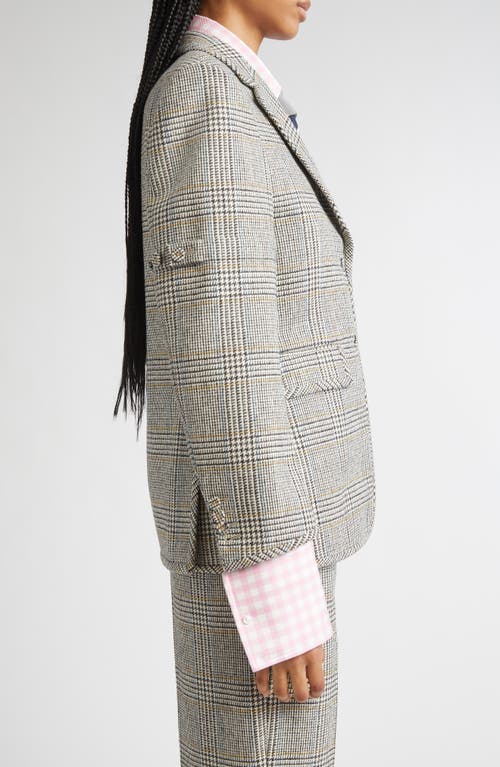 Thom Browne Pow Glen Plaid Hunting Tweed Single Breasted Blazer In Gray
