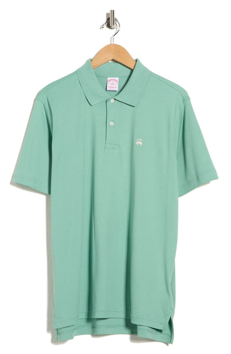 Brooks Brothers Pima Cotton Interlock Knit Polo, Main, color, Malachite Green