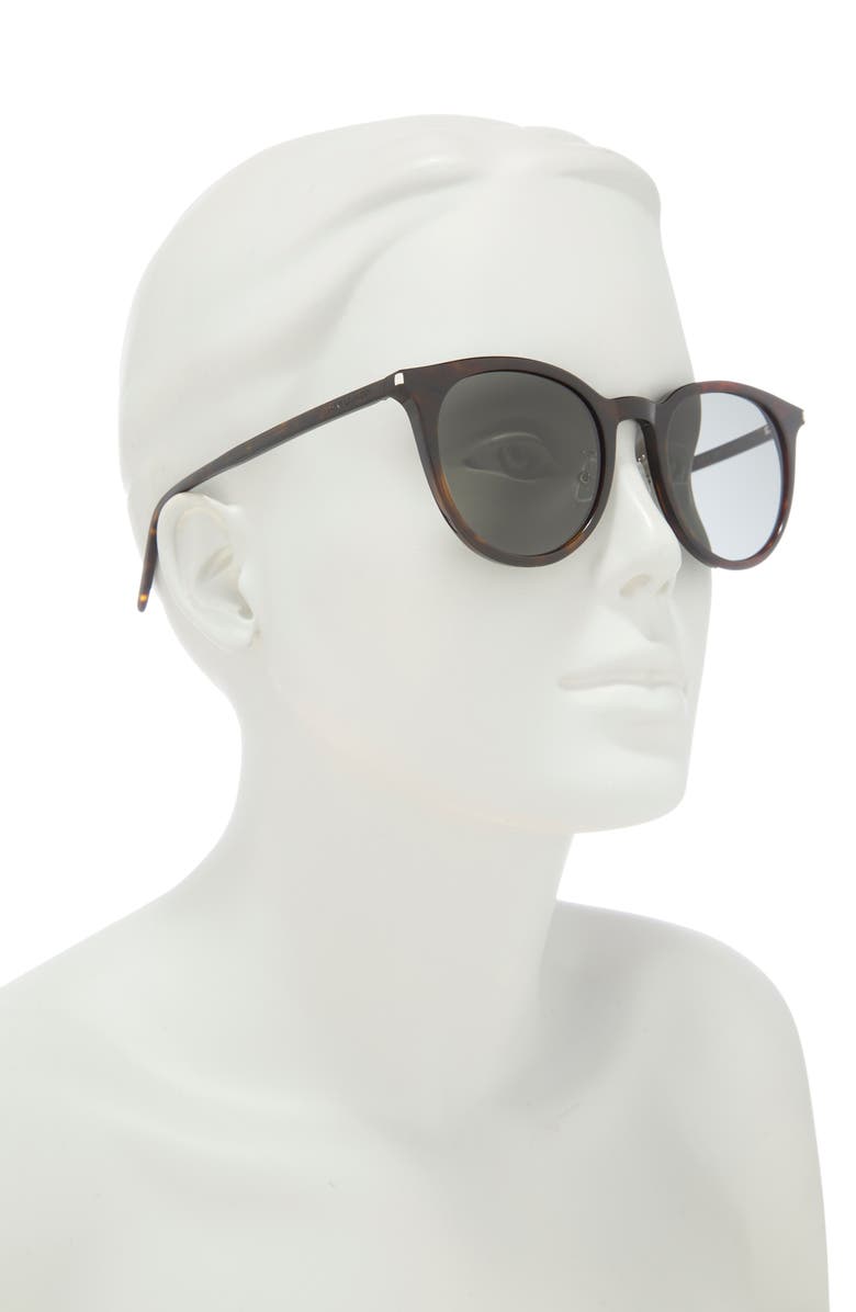 Saint Laurent 54mm Round Sunglasses, Alternate, color, Havana Havana Grey