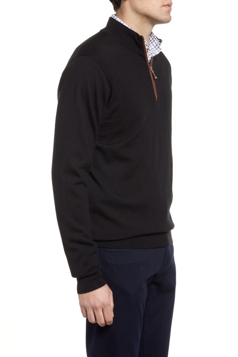 Autumn Crest Wool Blend Quarter Zip Pullover, Alternate, color, BLACK