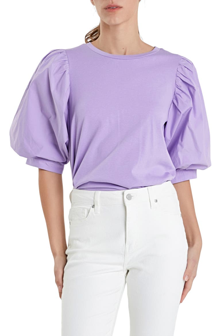 Mix Media Cotton Top, Main, color, LAVENDER