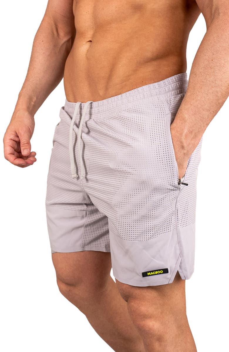 Maceoo Perforated Training Shorts, Alternate, color, Grey