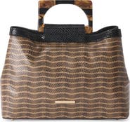 Brahmin Small Denise Croc Embossed Leather Satchel