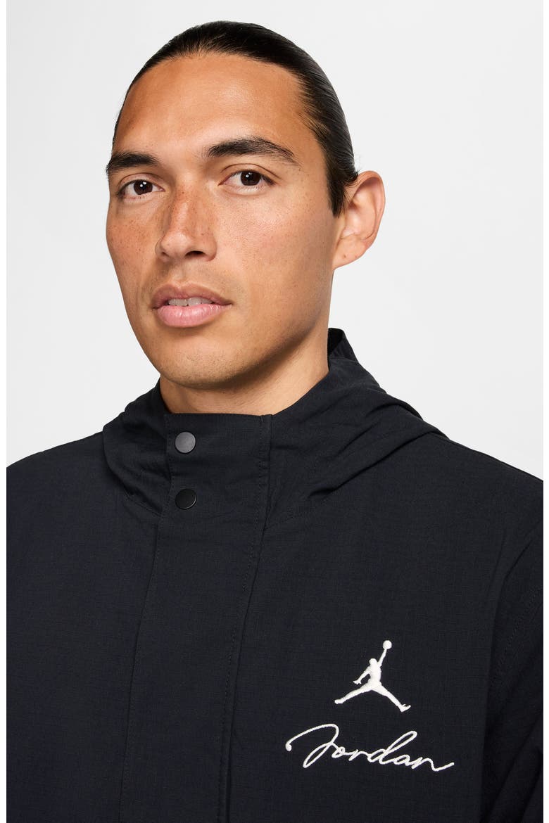 MVP Relaxed Fit Stretch Ripstop Hooded Anorak, Alternate, color, BLACK/ SAIL